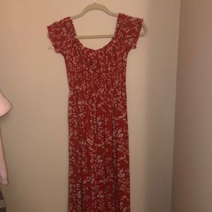 red floral Maxi dress